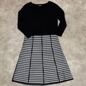 Nine West Black and White Houndstooth Dress